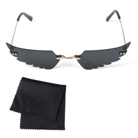 Lunettes de soleil sans monture pour femmes Lunettes de soleil Lunettes sans cadre avec étui de rangement