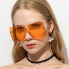 Lunettes de soleil tendance unisexe surdimensionnées en métal