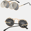 Lunettes de soleil transfrontalières Steampunk à clapet pour femmes Classic Hommes Miroir en métal Rétro Colorful Lunett