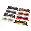 Lunettes de soleil unisexe angulaire oeil de chat jambes sautant des lunettes de soleil décoratives or guépard