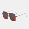 Lunettes de soleil unisexes à monture carrée demi-monture anti-lumière bleue anti-UV