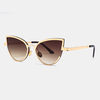Lunettes de soleil unisexes en métal œil-de-chat à petite monture Colorful à lentilles anti-UV