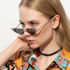 Lunettes de soleil unisexes sans cadre en métal sans cadre,  mode rue tendance