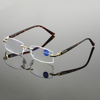 Lunettes de lecture unisexes portables sans cadre HD anti-lumière bleue