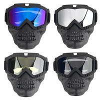 Lunettes de moto Masque détachable Anti-poussière Protection contre la pluie de neige Lunettes de vélo tout-terrain