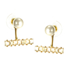 Luxe perle strass argent boucle doreille mignon oreille veste Stud cadeau pour les filles des femmes