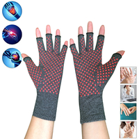 LUYIXIN 1 paire demi-doigt respirant soulager larthrite main Compression thérapie gants unisexe gant chauffant supp