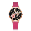LVPAI Mode Fleur Motif PU Bracelet En Cuir Femmes Montre-Bracelet Dames Robe Montre À Quartz