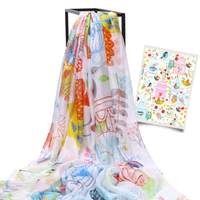 LYZA 200CM Femmes Soft Long Scarf Shawl Multifunction Digital Printing Sunscreen Serviette de plage