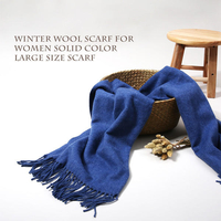 LYZA Écharpe en laine de femmes de 200CM Écharpe pleine grande taille et châle double taille double utilisation
