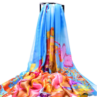 LYZA Femmes Long Flower Print Beach Shawl Casual Outdoor Anti-UV Soft Scarves