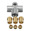 M10 3/16 Pouce 10mm Distributeur T De Tuyau De Frein Tee w / 3 Ecrou Mâle Cuivre Metrique Court