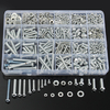 M3 M4 M5 M6 Vis à tête ronde Phillips en acier inoxydable Écrous Rondelles plates Assortiment Kit 900g
