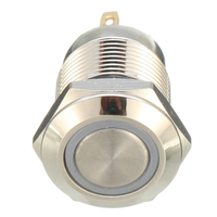 Machifit DC 5V 19mm 4 Broches Momentanée Commutateur Led Métal Léger Bouton-poussoir Interrupteur Étanche