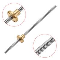 Machifit T6 Vis mère 200mm Longueur 6mm Filetage 1mm Vis mère avec écrou en cuivre