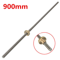 Machifit Vis à tête de 900 mm Fil de 8 mm Fil de fixation en acier inoxydable avec écrou en laiton à bride