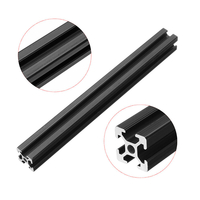 Machifit 200mm Longueur Noir Anodisé 2020 T-Slot Profilés En Aluminium Extrusion Cadre Pour CNC