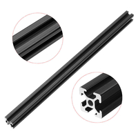 Machifit 350mm Longueur Noir anodisé 2020 T-Slot Profils en aluminium Profil dextrusion pour CNC