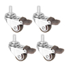 Machifit 4pcs 1 pouce M8x15mm TPE roues silencieuses avec frein roulettes universelles roue pour meubles