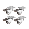 Machifit 4pcs 1 pouce TPE roues légères universelles muettes avec roulette de frein pour meubles