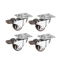 Machifit 4pcs 1 pouce TPE roues légères universelles muettes avec roulette de frein pour meubles