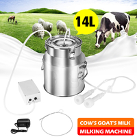 Machine à traire électrique 14L en acier inoxydable trayeur ferme vache chèvre pompe daspiration sous vide seau équ