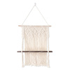 Macramé plante cintre plate-forme panier bohème tissé à la main tapisserie étagère en bois