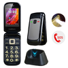 MAFAM F138 gros bouton double carte SIM SOS lampe de poche haut-parleur FM 2G téléphone à rabat pour les personnes âgées