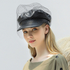 Maille Faux cuir béret littéraire chapeau octogonal sauvage casquette militaire casquette plate