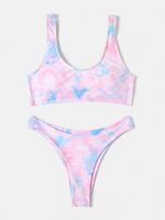 Maillot de bain Bikinis Taille Basse Imprimé Tie-Dye Femme
