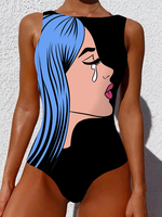 Maillot de bain de plage dété une pièce dos nu sans manches pour femmes