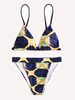 Maillot de bain dos nu à imprimé géométrique pour femme