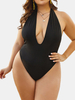 Maillot de bain dos nu décolleté plongeant dos nu noir