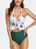 Maillot de bain dos nu dos nu imprimé feuilles tropicales imprimé floral