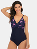 Maillot de bain femme grande taille à imprimé floral Splice coupe skinny One pièces