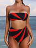 Maillot de bain sans bretelles bandeau taille haute pour femmes
