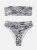Maillot de bain string bandeau dos nu imprimé animal femme