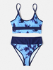 Maillot de bain taille haute Bikinis Tie-Dye Patchwork Femme
