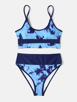 Maillot de bain taille haute Bikinis Tie-Dye Patchwork Femme