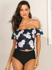 Maillot de bain taille haute Tankini à imprimé floral pour femme