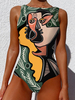 Maillot de bain une pièce sans manches dos nu pour femme