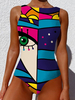 Maillot de bain une pièce sans manches dos nu sans manches pour femmes