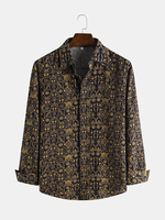 Manches longues en coton imprimé à motif ancien pour homme