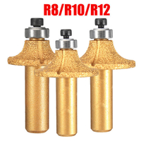 Mèche de routeur de bord de meulage de marbre de pierre de diamant 1/2 pouce tige R8 / R10 / R12 outil de coupe de trava