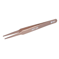 MEILLEUR BST-13C pince à épiler enduite de couleur à tête plate en acier inoxydable anti-magnétique anti-acide pour télé
