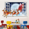 Miico XH7229 Autocollant de Noël Bande Dessinée Autocollant amovible 3D de cerf de Santa Santa 3D