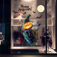 Miico XL626 Autocollant de Bande Dessinée Autocollant dHalloween Décoration Citrouille Autocollante Murale