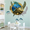 Miico3DCreativePVCStickersMuraux Décor À La Maison Art Mural Art Amovible Mer Tortue Stick