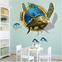 Miico3DCreativePVCStickersMuraux Décor À La Maison Art Mural Art Amovible Mer Tortue Stick