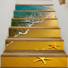 Miico6Pcs/setPlage Motif Creative Escalier Autocollant Home Decor Mural Art Amovible Stick